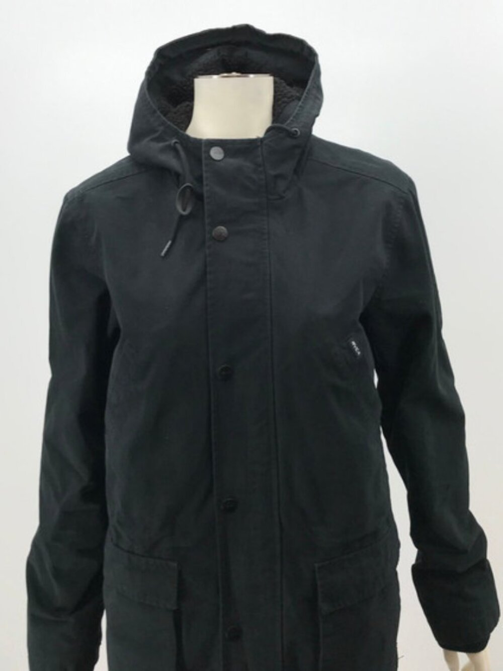RVCA WOMENS Runyon Long-Sleeve Canvas Hooded Parka Jacket, Size Small - Picture 2 of 3